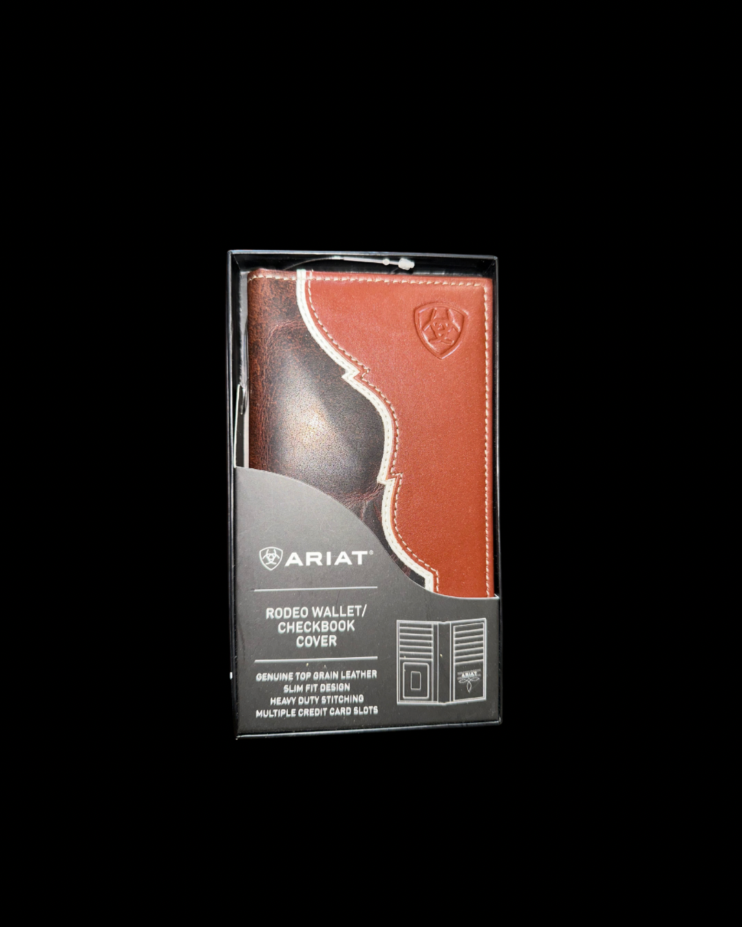 Ariat Mens Rodeo Wallet Two Tone Shield Logo Tan A3547708