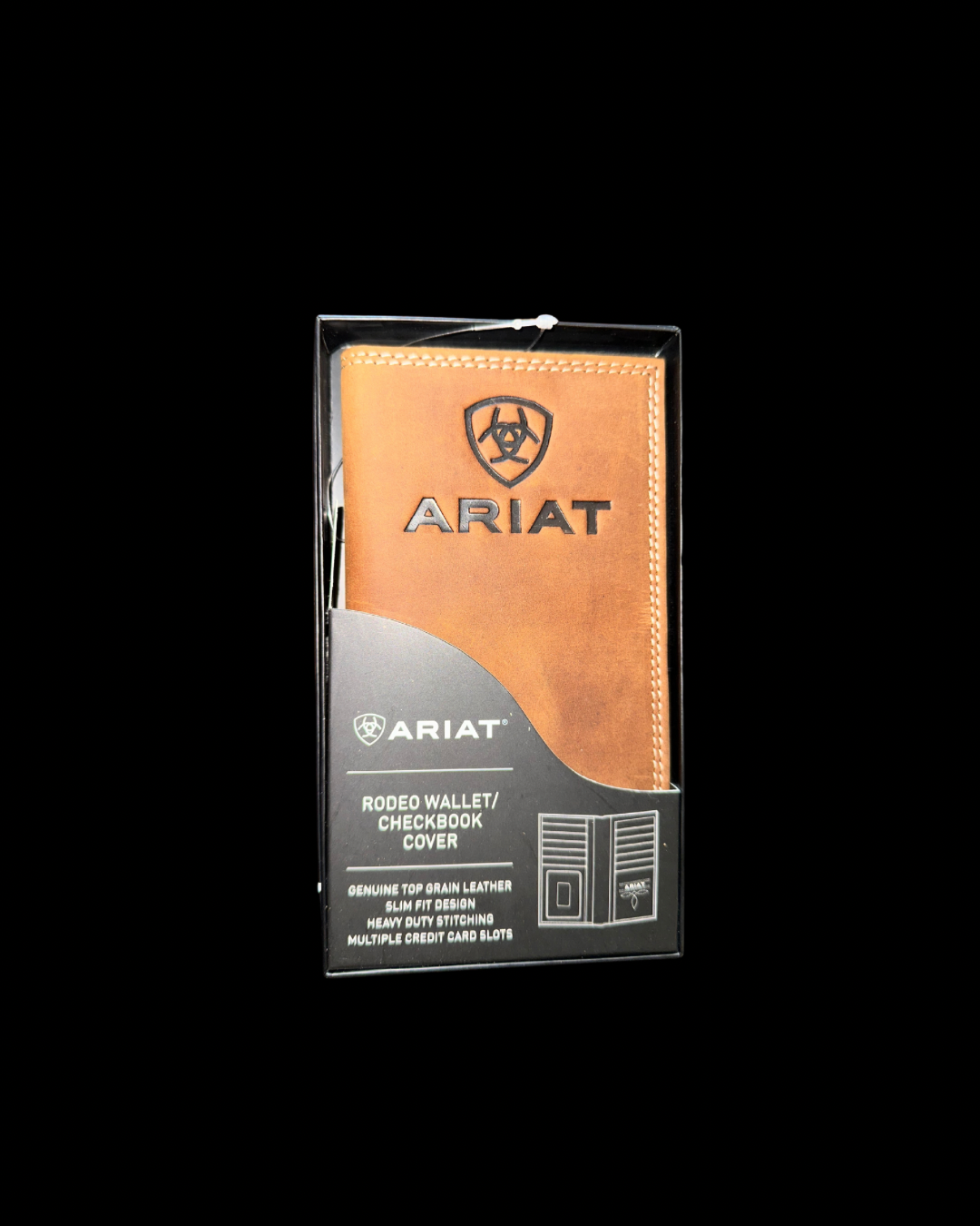 Ariat Mens Rodeo Wallet Embossed Logo Medium Brown A3548044